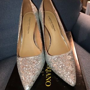 Silver Glitter Sparkle High Heels. Will get lots of compliments